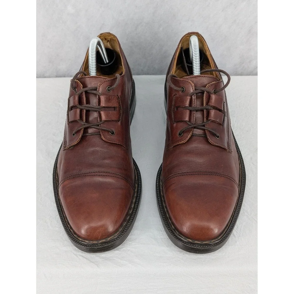 Bacco‎ Bucci Mondial Mens Brown Leather Cap Toe Derby Oxford Shoes Italy Sz 9.5